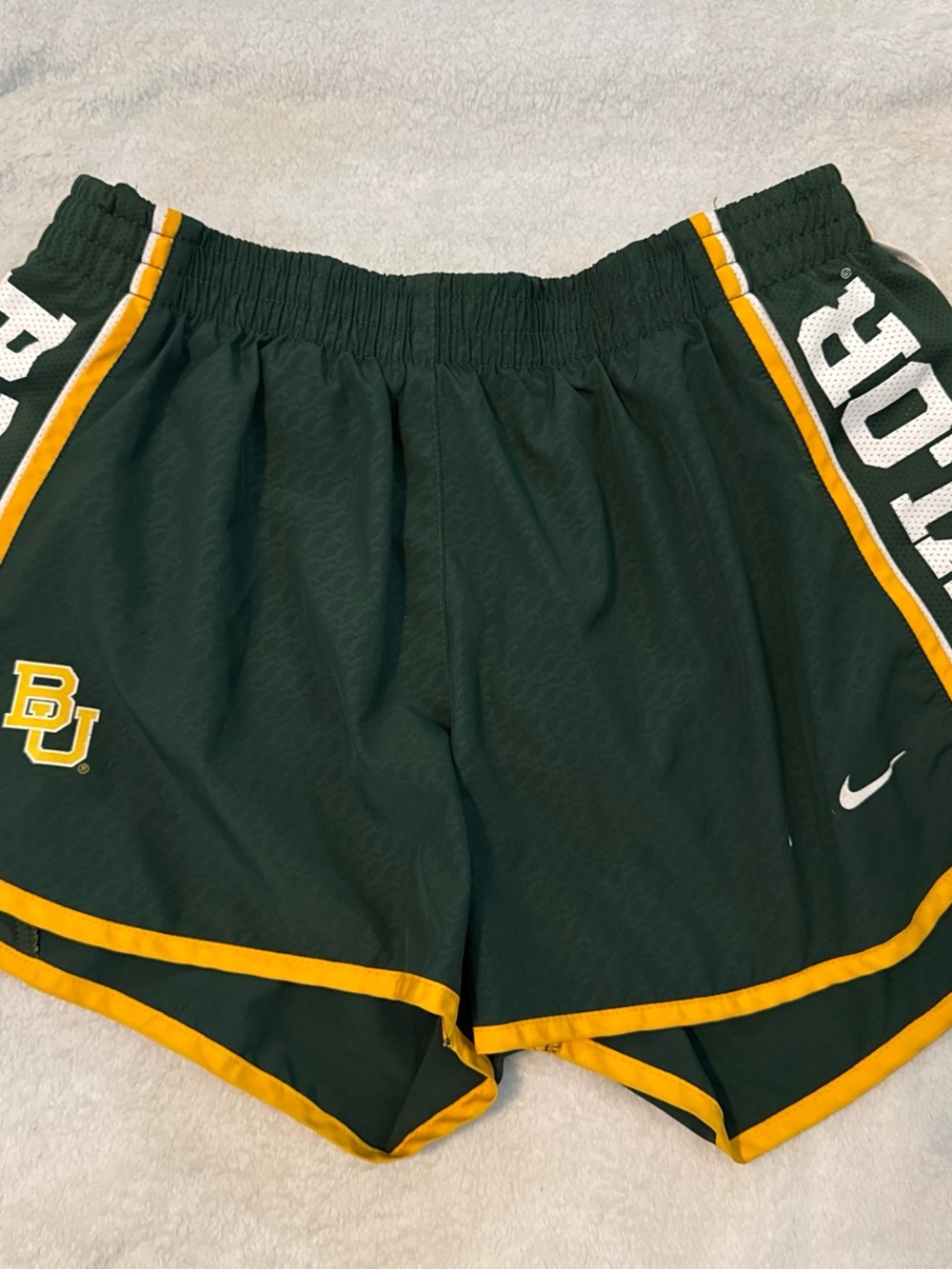 Nike Green and Gold Baylor Athletic Shorts